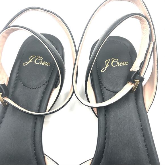 J.Crew Women's Black Abbie Cross Strap Sandals Sz 9 - Picture 2 of 11